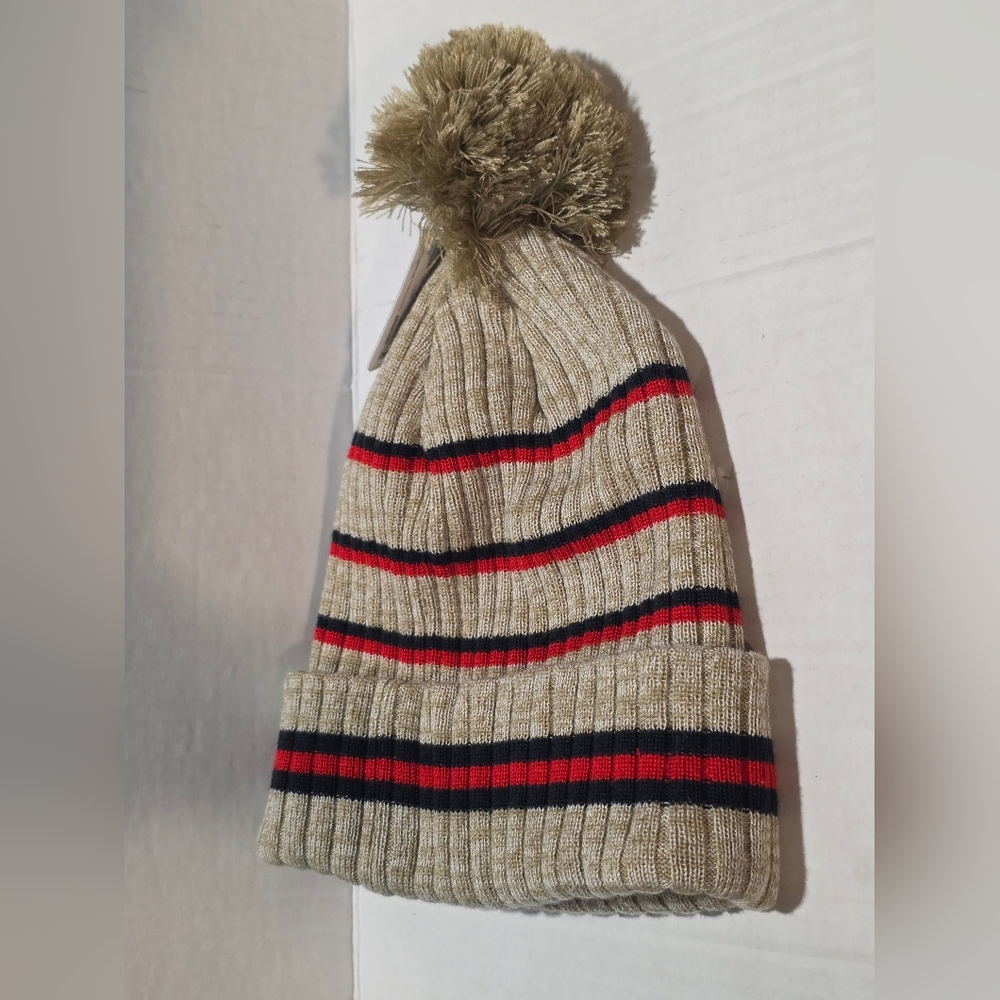 New Adidas Pom Pom Beanie Originals 90's Stripes NWT Unisex Adult Standard Fit - Picture 4 of 7